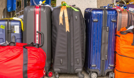Luggage consisting of large suitcases rucksacks and travel bag